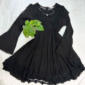 Altar’d state black long sleeve mesh lace dress size L